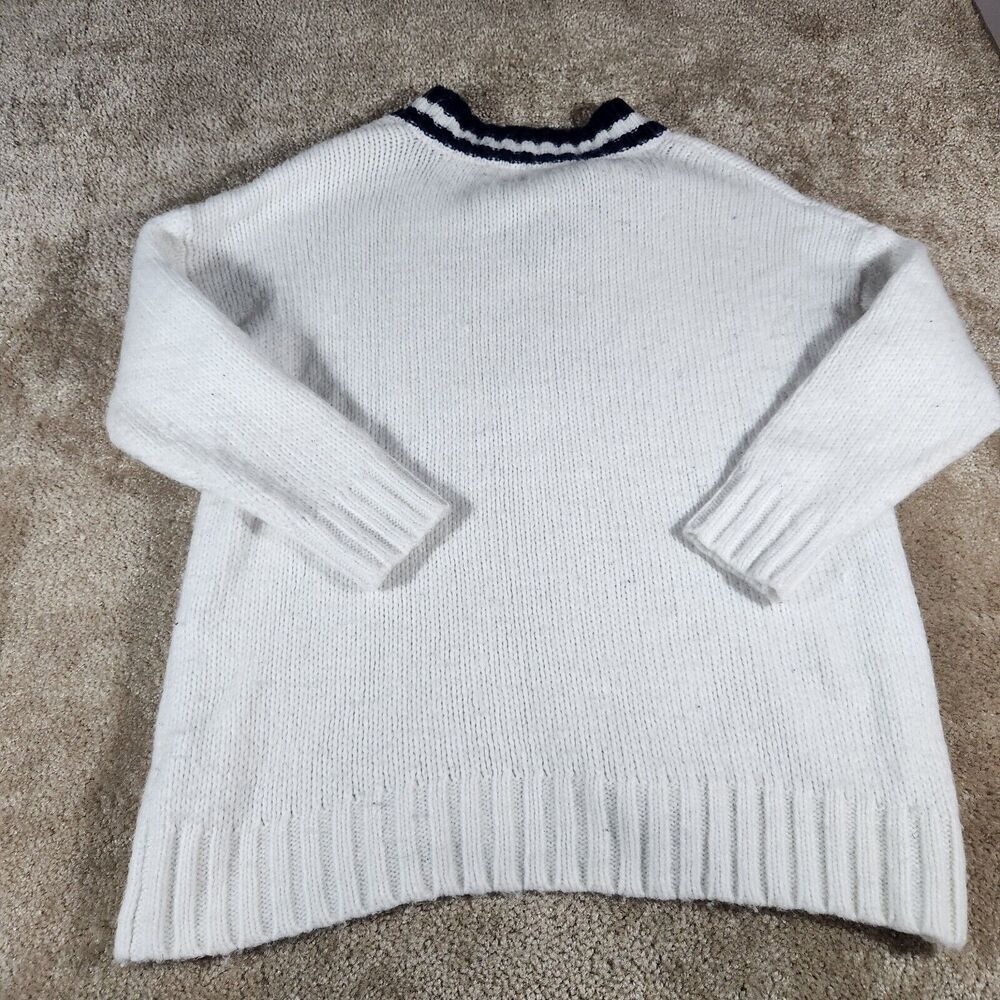 Aerie Sweater Womens Medium White Cable Knit Pullover Sweater Wool Blend - Picture 6 of 8